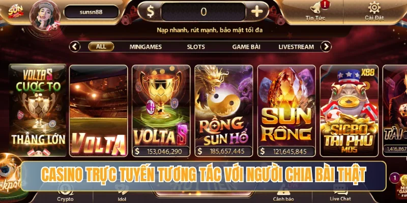 Casino trực tuyến tương tác với người chia bài thật
