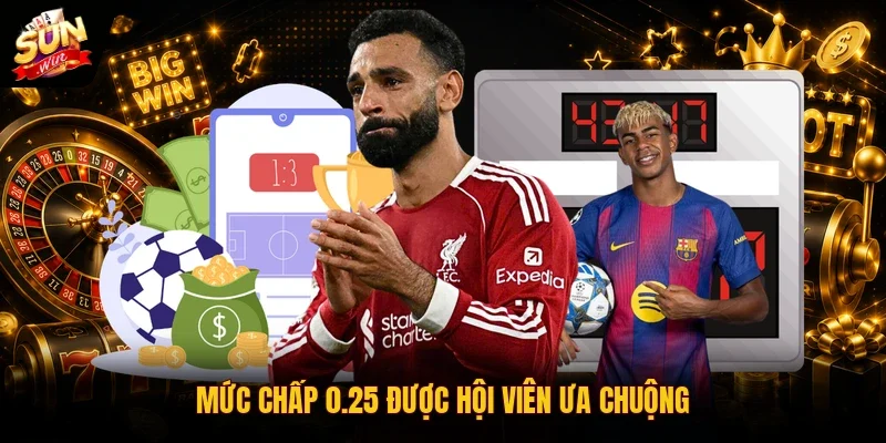 Mức chấp 0.25 được hội viên ưa chuộng