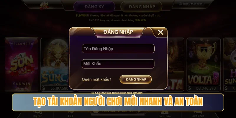 Tạo tài khoản người chơi mới nhanh và an toàn